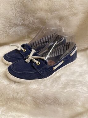 Keds Navy Canvas Boat Shoes Women’s Size 7.5 Preppy Nautical Casual Flats